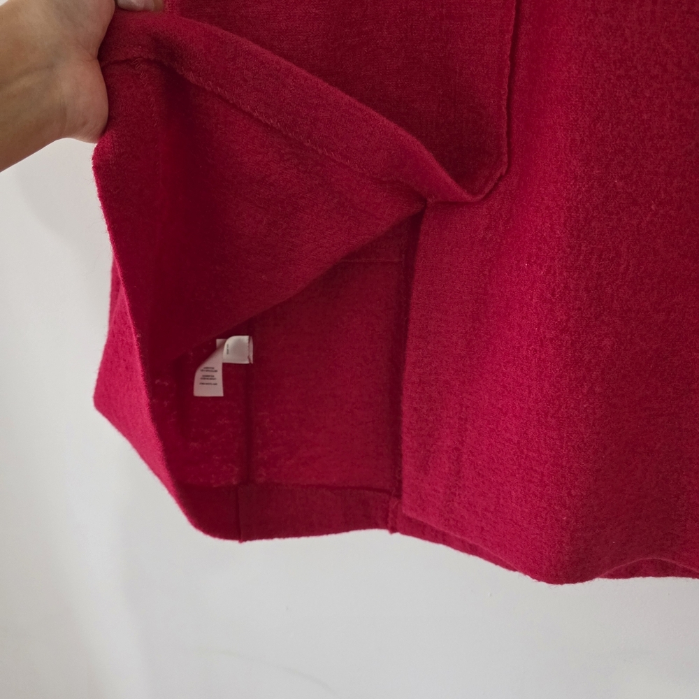 CHICO'S Boiled 100% Wool Longline Cardigan Vest Red Size Medium - Picture 7 of 13